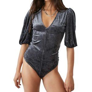 Free People Don't You Wish Velvet Bodysuit SMALL (2001)